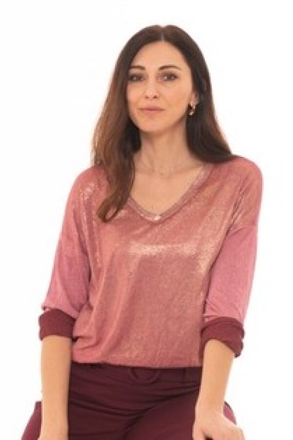 BLUSA LAME ORO VIOLETA