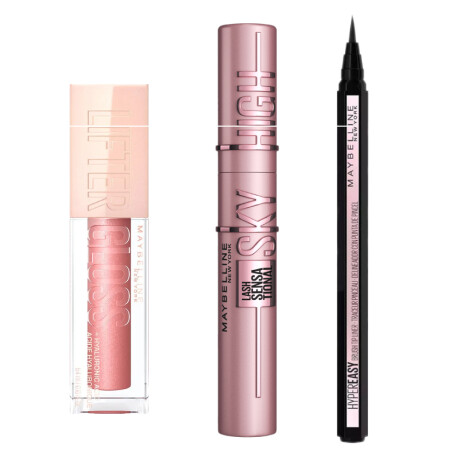 Pack Maybelline Máscara De Pestañas + Delineador Líquido + Labial Lifter Pack Maybelline Máscara De Pestañas + Delineador Líquido + Labial Lifter