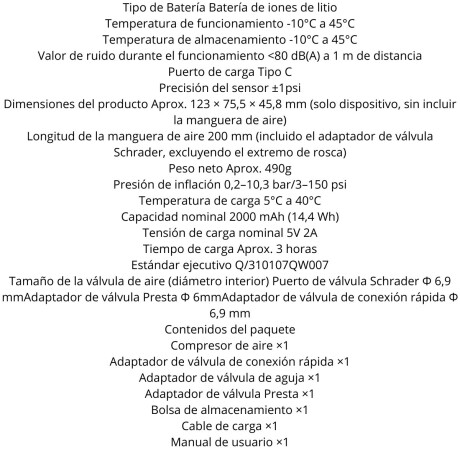 Compresor de aire portable Xiaomi V01