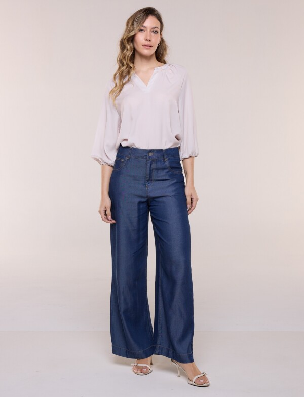 Pantalon Denim Wide Leg JEAN OSCURO