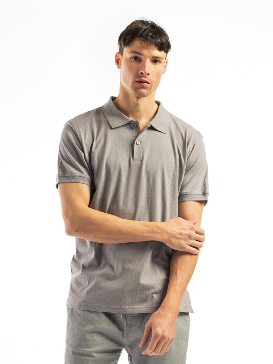 Remera Polo Jersey - Gris Medio 