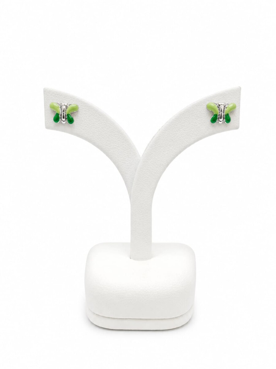 Caravanas mariposas verde 