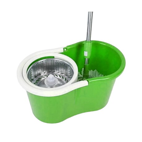 Mopa Giratoria 360 Acero Inox Spin Mop Trapeador Microfibra Verde
