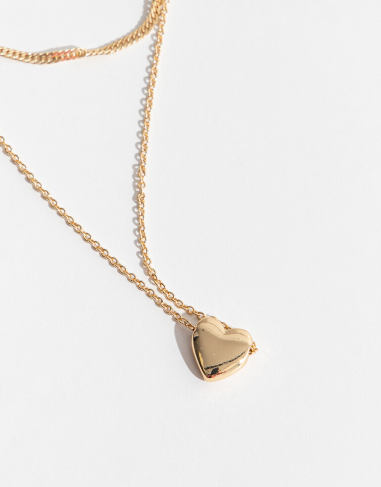 Collares Cortos Metal Collar Layer Bañado En Oro - Dorado