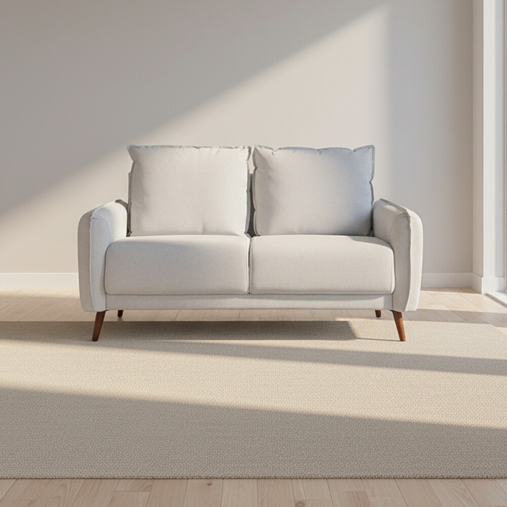 SOFÁ 2 CUERPOS TELA GRIS CHARLOTTE