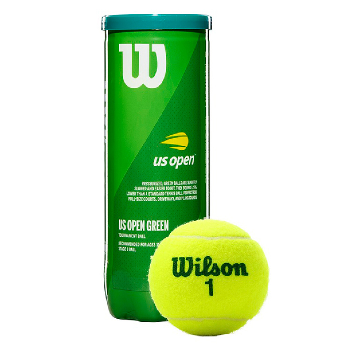 Tubo Pelotas Wilson Us Open Green Niños 