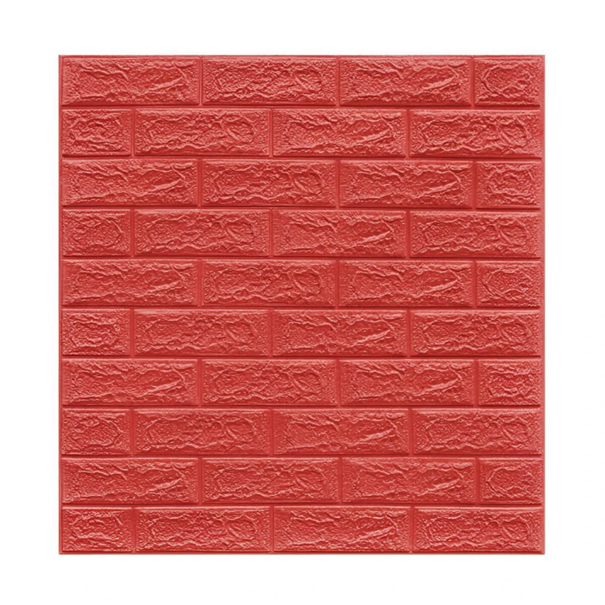 Revestimiento 3D Placas Autoadhesivas 70x77cm Pvc 8mm - Rojo 