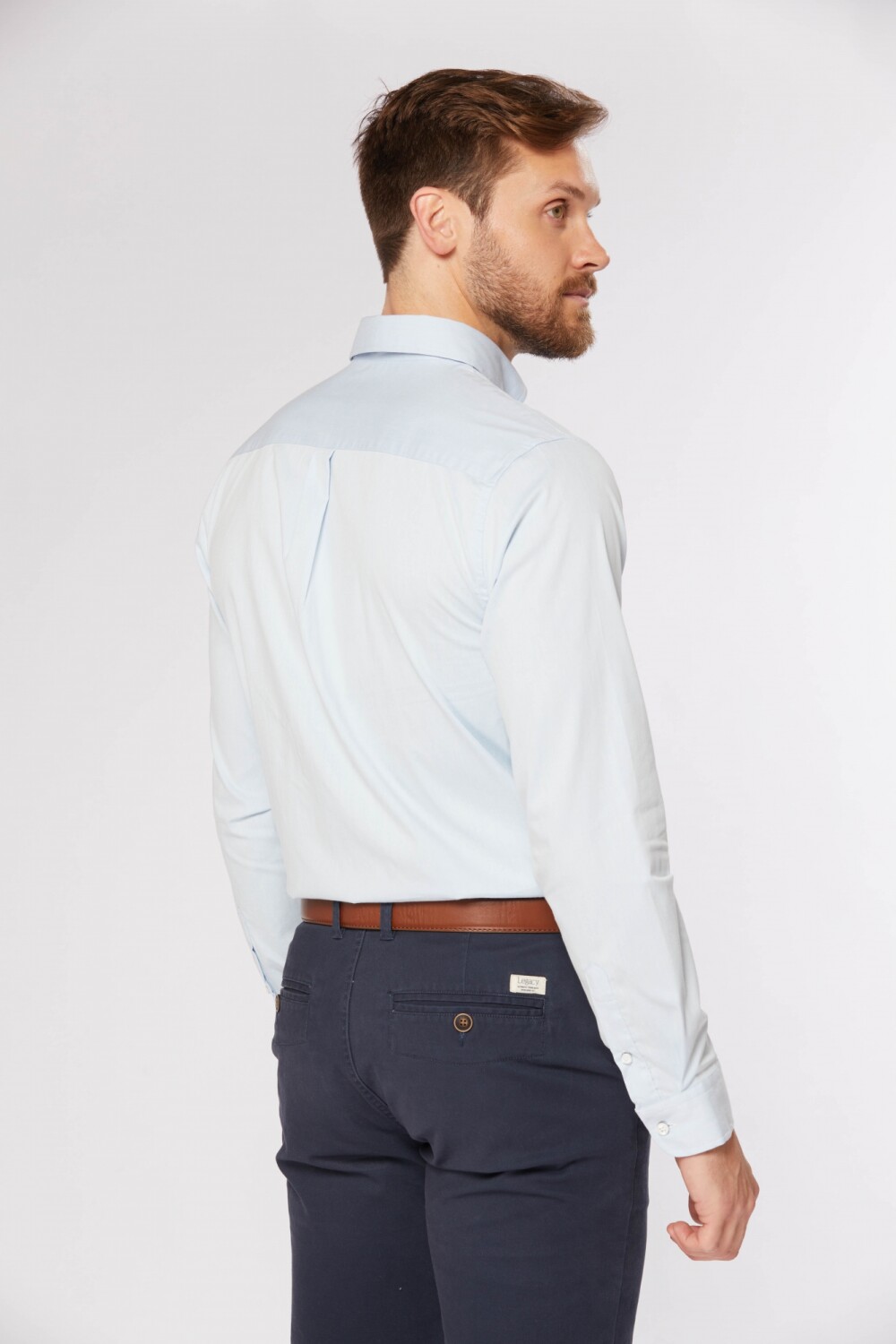 CAMISA LISA SPORT CON SPANDEX Celeste