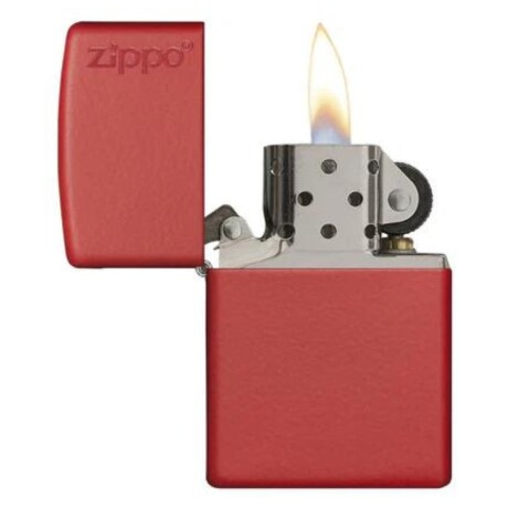 Encendedor Zippo rojo mate con logo - 233ZL Encendedor Zippo rojo mate con logo - 233ZL