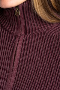 Campera Tejida Algodon Burdeos