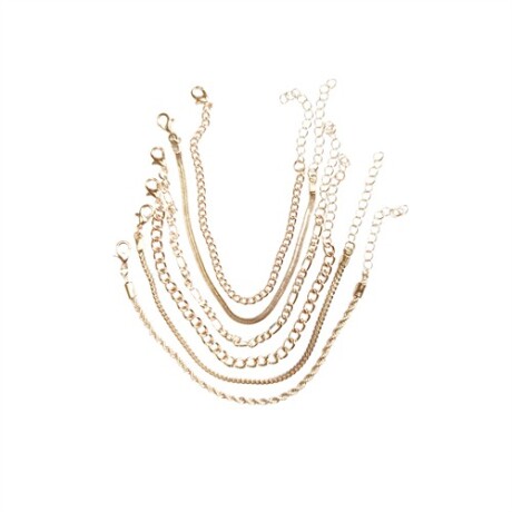 Pulsera set x6 dorada con eslabones Sc