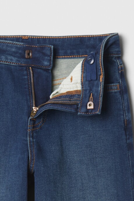 Jean Wide Tiro Alto Niña Dark Wash Indigo 119