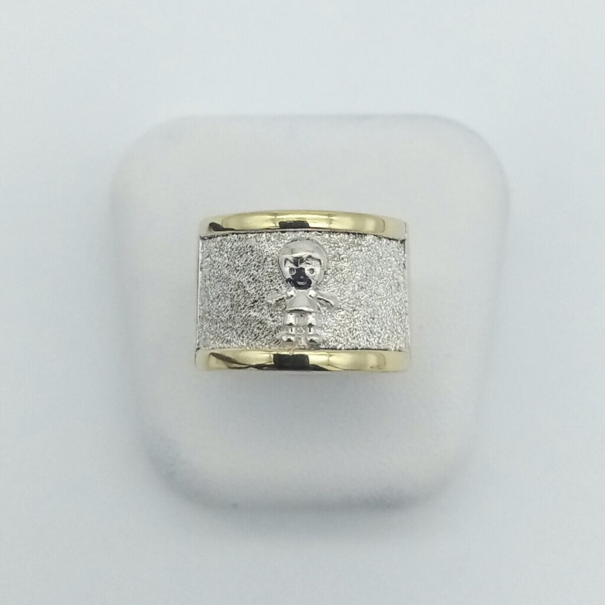 Anillo de Plata 925 con Doublé en Oro 18 kt - Linea Kids Varon 