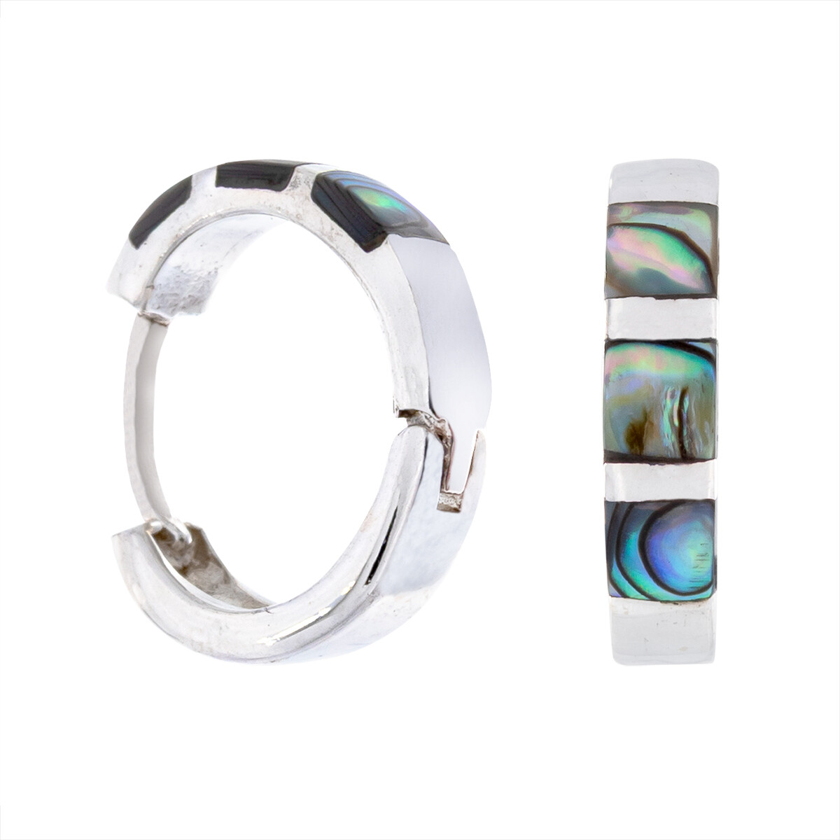 Par de aros de plata 925 con avalón. 