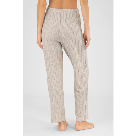 Pantalon rib grueso crema Crema