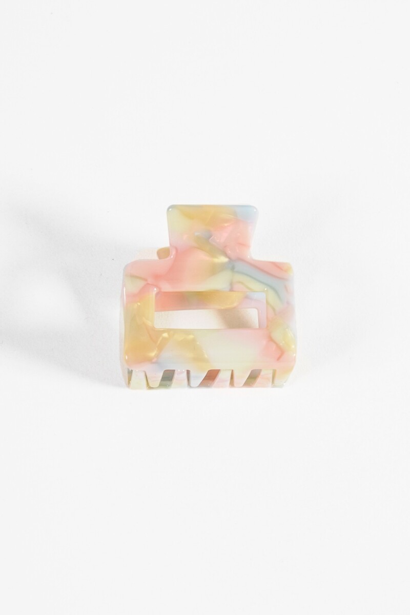Broche acrílico rectangular multicolor
