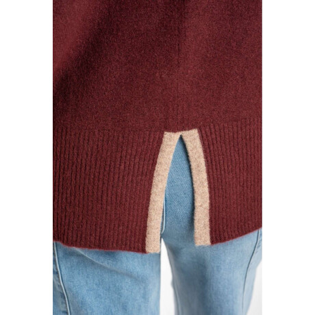 Polera Combinada Bordeaux