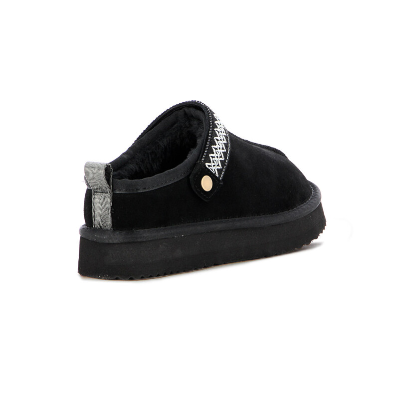 Country Zapato Pantufla Cuero / Peluche - Dama - Negro Negro