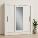 Placard Ropero 3 Puertas Corredizas Dormitorio Con Espejo Blanco