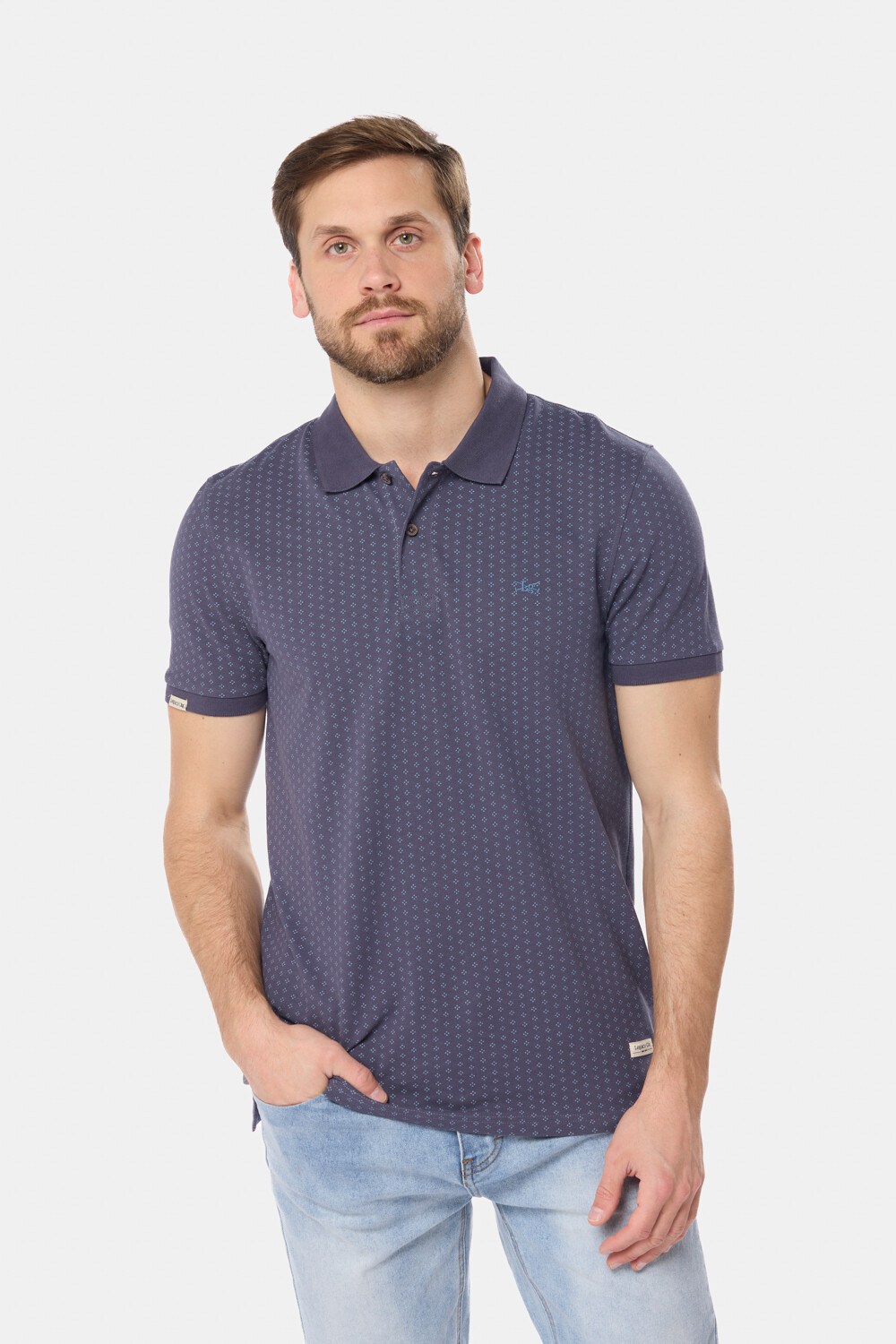 REMERA POLO ESTAMPADA Azul
