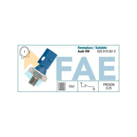 BULBO INTERRUPTOR VOLKSWAGEN ACEITE 10X1 FICHA AZUL SEAT 1.9D - BULBO INTERRUPTOR VOLKSWAGEN ACEITE 10X1 FICHA AZUL SEAT 1.9D -