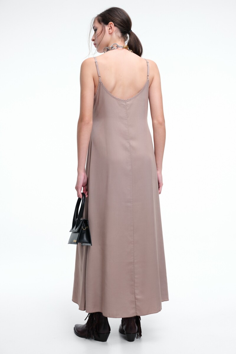 VESTIDO LARGO Beige