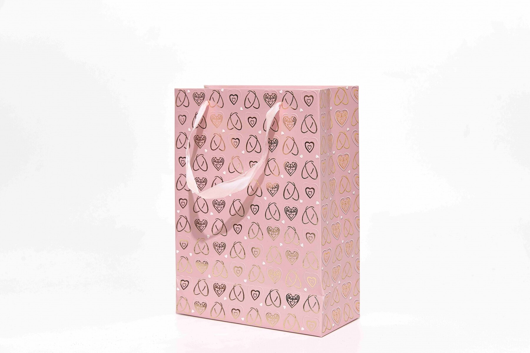 BOLSA DE REGALO CON ESTAMPADO DE CORAZÓN (ROSA/S) 