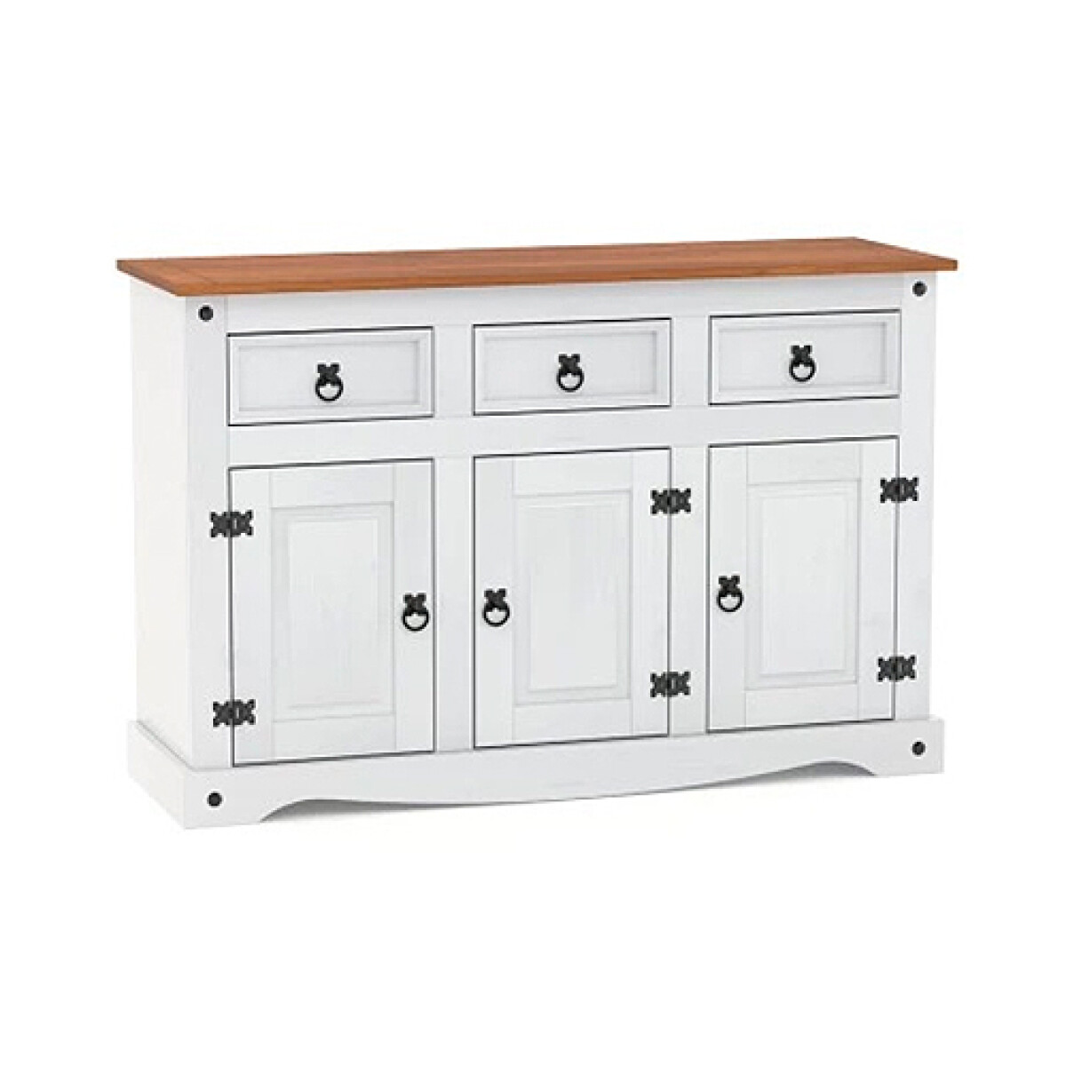 APARADOR Buffet 3 Puertas 3 Cajones Blanco Rustico - N/A 