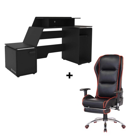 SILLA CONFORT + ESCRITORIO GAMER SPACE 2 XT