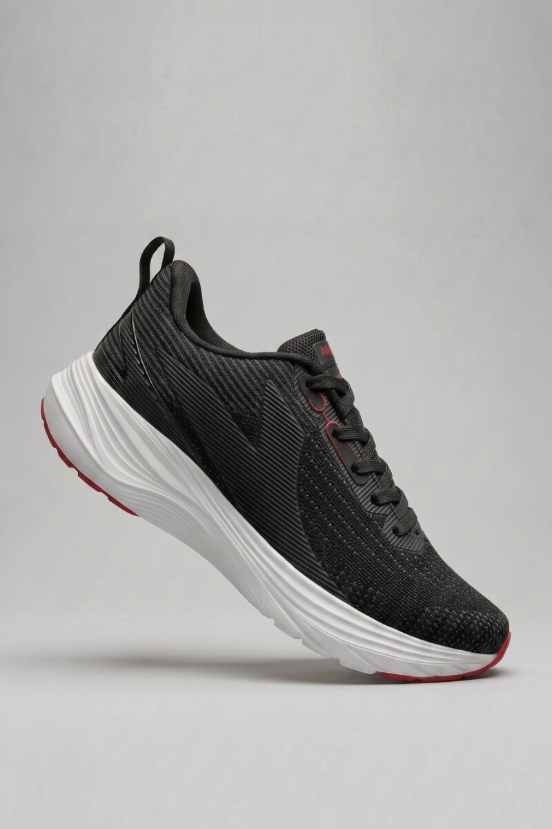Calzado Deportivo. NEGRO CON BLANCO