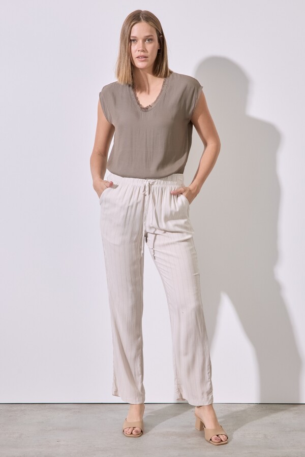 Pantalon Print BEIGE