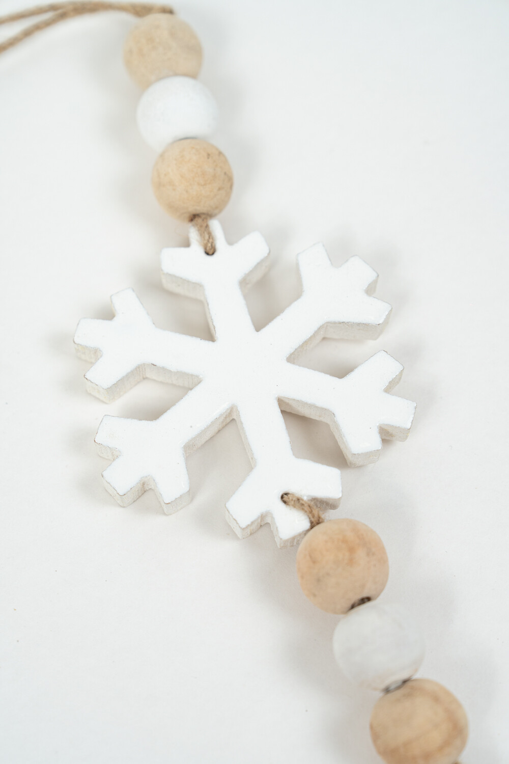 Deco Navidad Colgante Copo De Nieve De Madera Color Unico