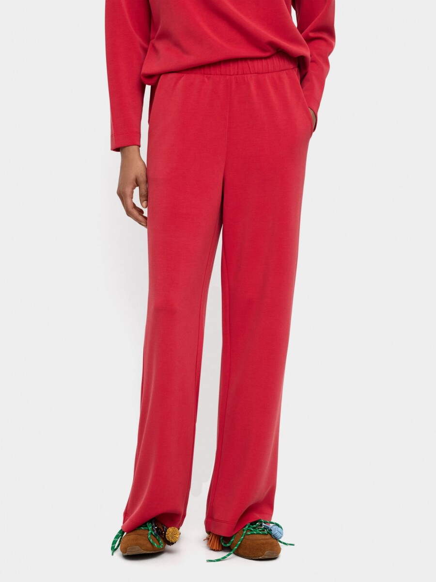 Pantalón Con Cintura Elástica Tacto Suave rojo