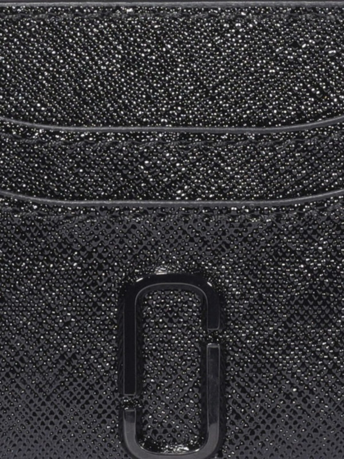 Marc Jacobs -Tarjetero de cuero con diseño minimalista Negro