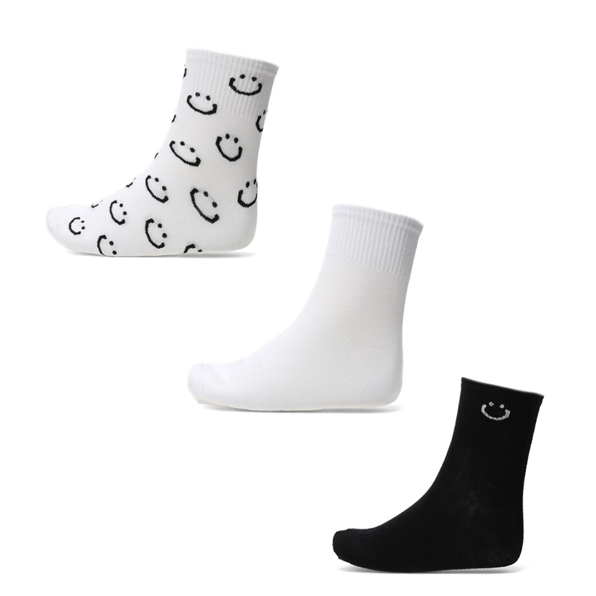 Medias Miss Carol Pack X3 - Blanco - Negro 
