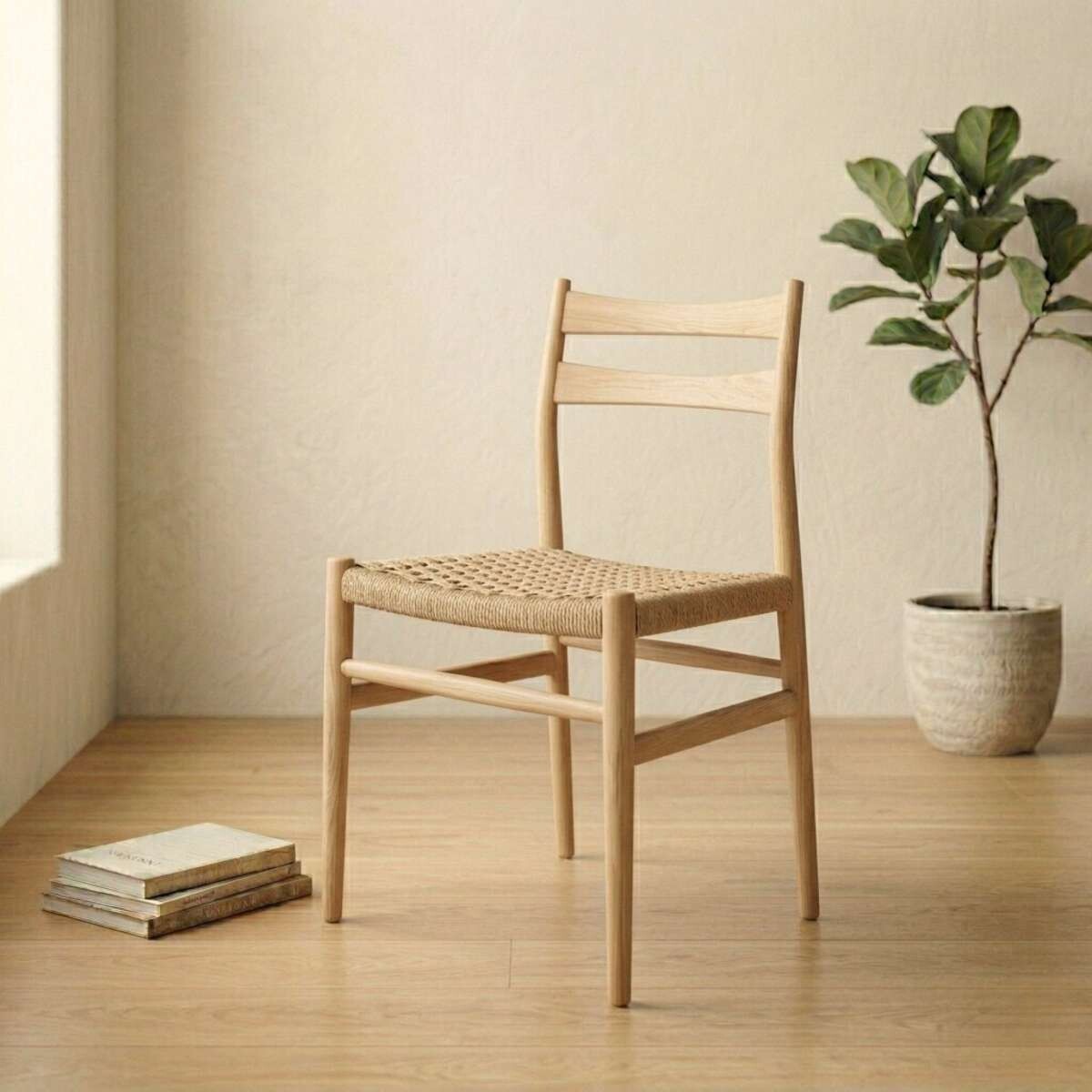 Silla de Comedor Madera Natural Beige Francia - Origen 