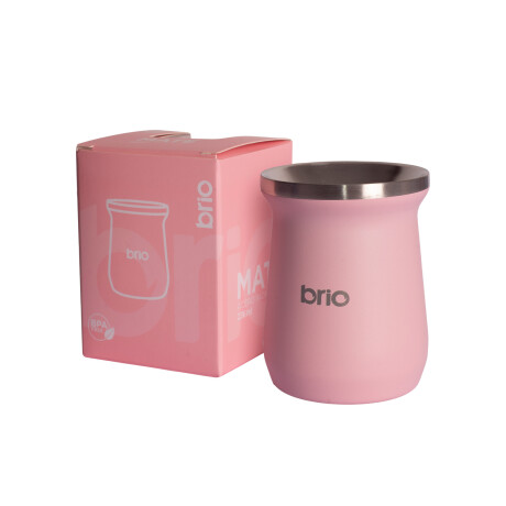 Set De Termo 1 Litro Y Mate Diseño Clásico brio Acero Inox Rosa