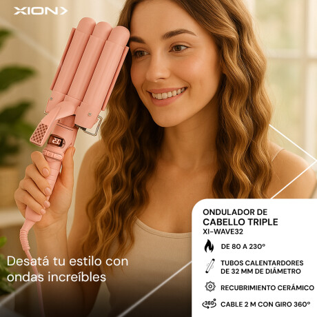 ondulador de cabello triple BLACK