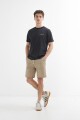 T-shirt con bordado y textura NEGRO