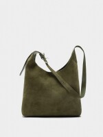 Bolso De Hombro De Piel Serraje caqui