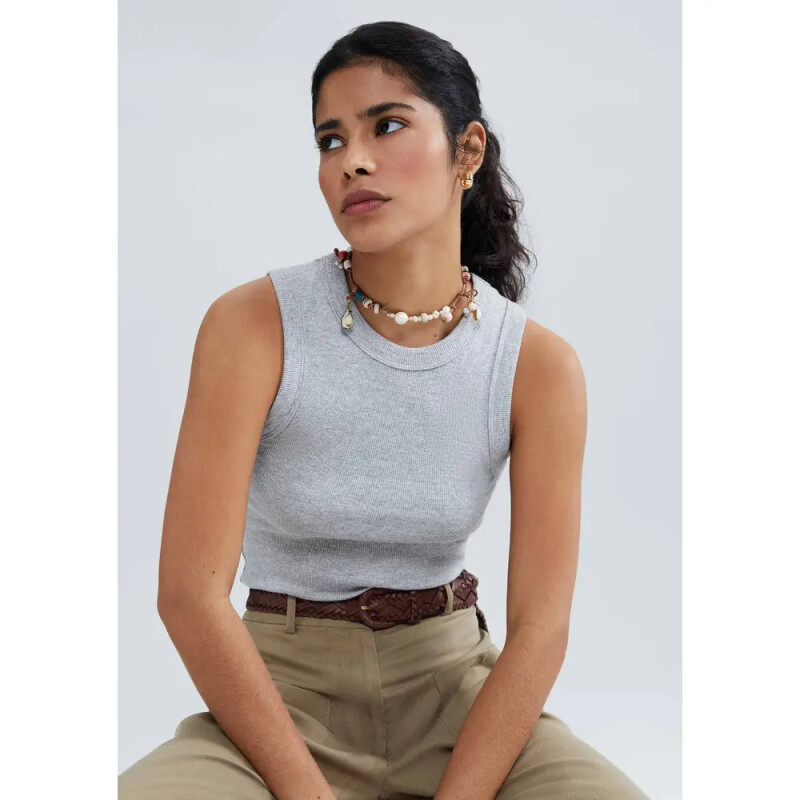 BLUSA SM FEM CINZA MESCLA