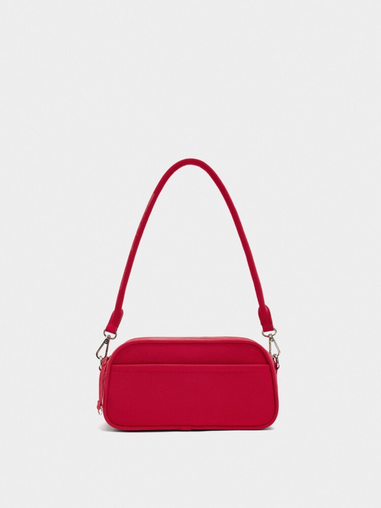 Bolso De Hombro De Textura Suave S rojo