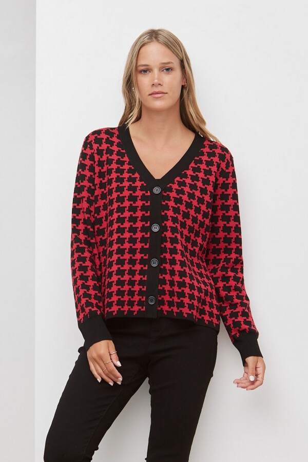 Cardigan Gales NEGRO/ROJO