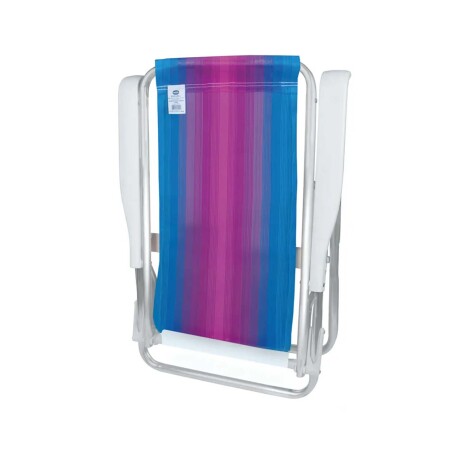 Reposera Silla Reclinable De Playa 4 Posiciones Aluminio Celeste/fucsia
