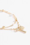 Pulsera doble cadena dijes dorado