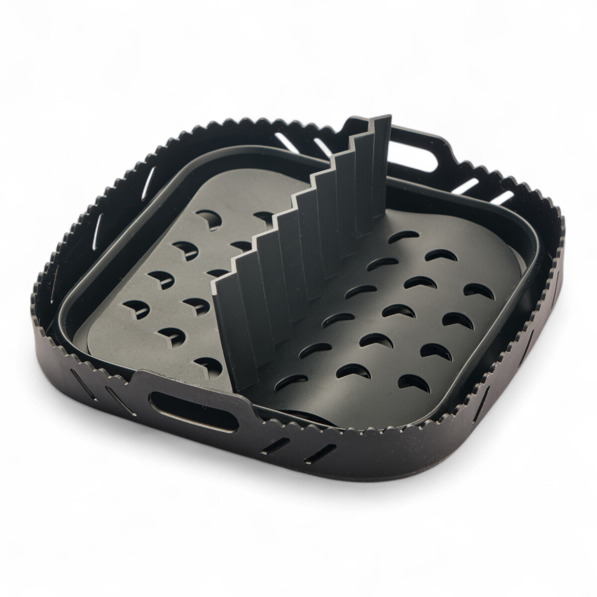 Bandeja Silicona Airfryer con fondo desmontable cuadrada 21x21x7,9 cm 