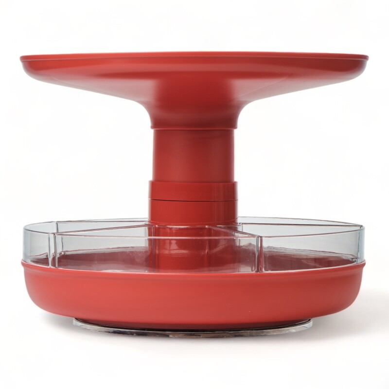Copetinero Dos Niveles Giratoria Rojo
