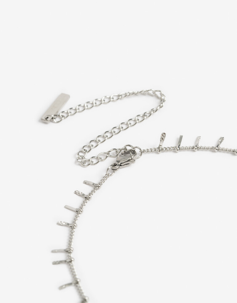 Collares Cortos Metal Collar Corto De Acero - Plateado
