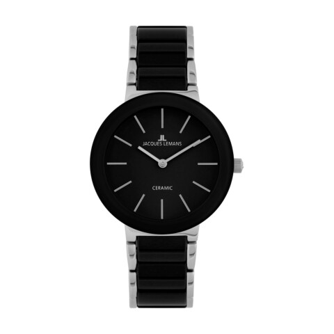Reloj Jacques Lemans 42-8A Monaco unisex de acero y cerámica negra Reloj Jacques Lemans 42-8a Monaco Unisex De Acero Y Cerámica Negra