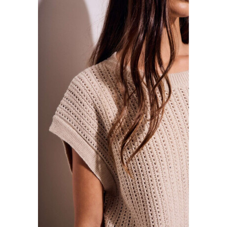 Chaleco Lurex Beige Melange